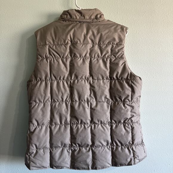Eddie Bauer Down Puffer Vest Taupe Full Zip pockets stylish Warm Womens XL GUC - Picture 4 of 5